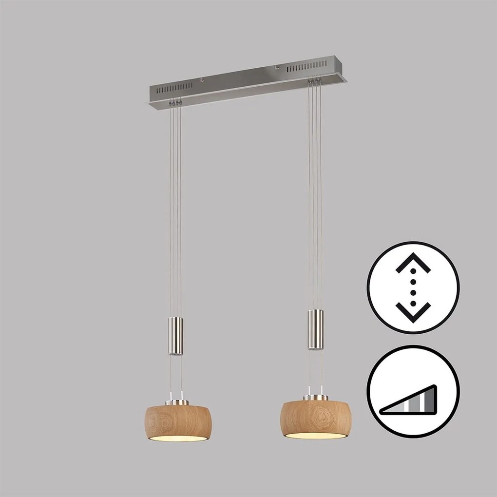 Fischer & Honsel modern skandináv függeszték shine-wood nikkel fhl61074
