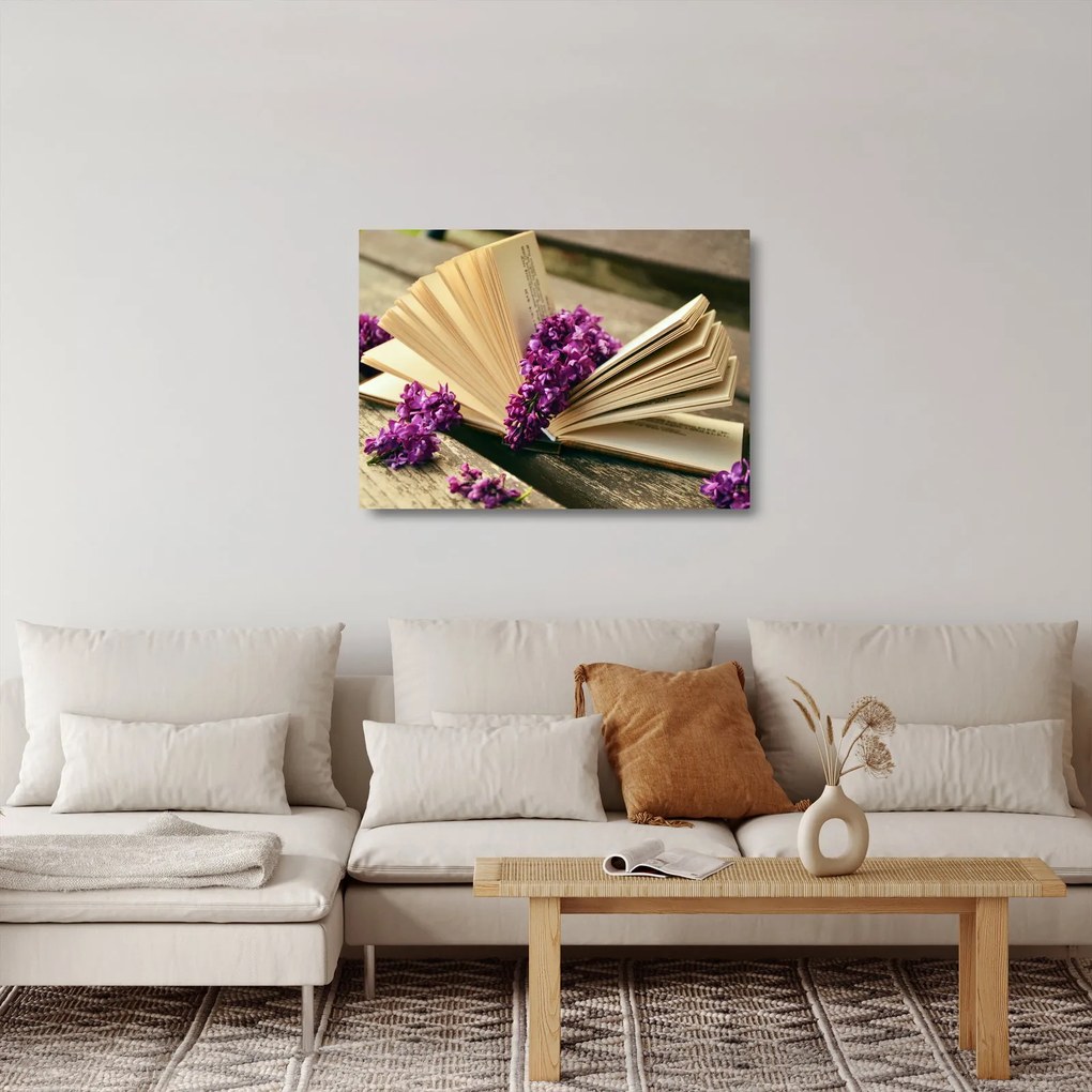 Kép egy levendula könyvről (üvegen) (70x50 cm)