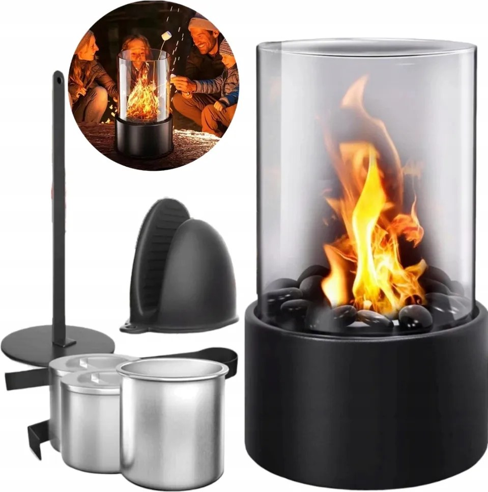 Biokandalló bio kandalló szabadon álló bioüzemanyag asztal terasz üveg szett