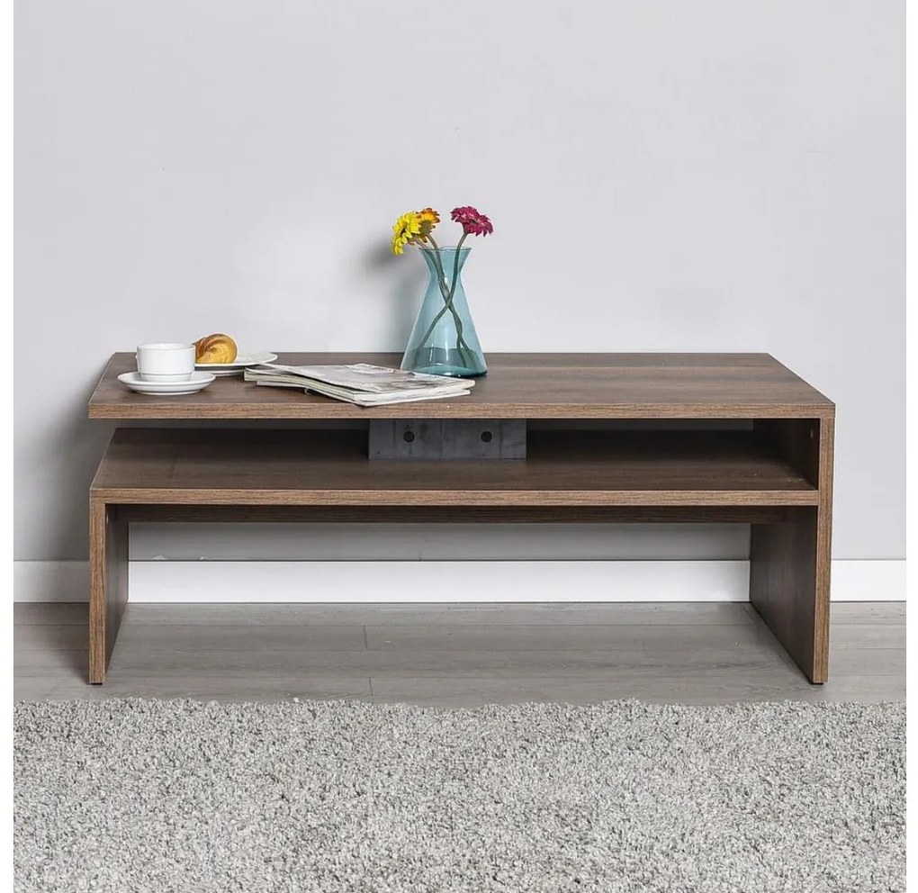 Kávésasztal 42x110 cm barna