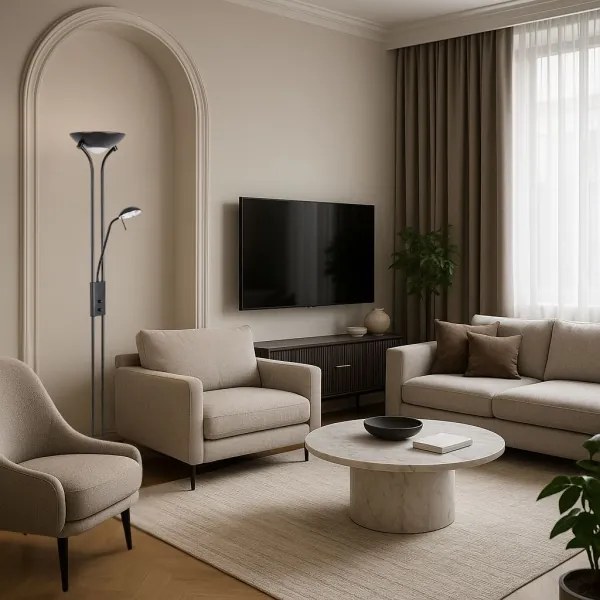 Brilagi - Fényerőszabályozható állólámpa SCARLETT 1xR7s/230W/230V + 1xG9/40W fekete