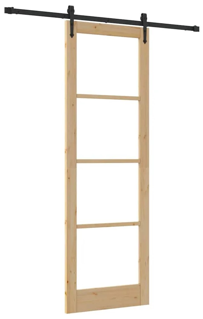 Egyszerű Csúszó Ajtó Barna 78 x 232 cm Fa és fém