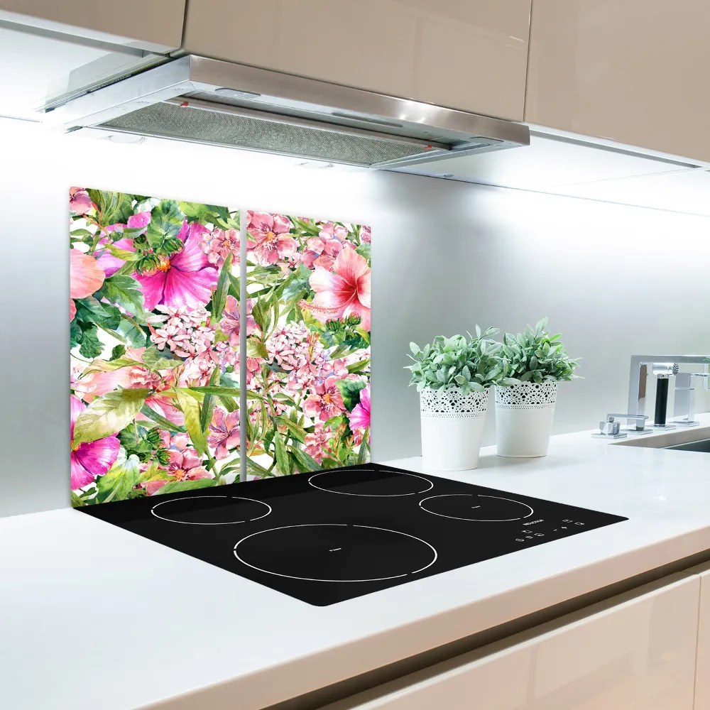 Üveg vágódeszka virágos mintával 60x52 cm