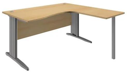 System irodai asztal, 160 x 80 x 73 cm, jobbos kivitel, bükk mintázat