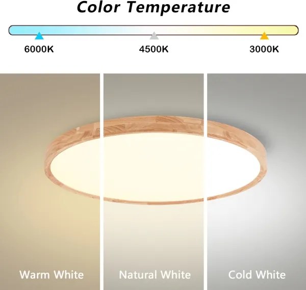 Brilagi - dimmelhető LED lámpatest WOODROUND LED/40W/230V 3000-6000K átmérő 60 cm + távirányító