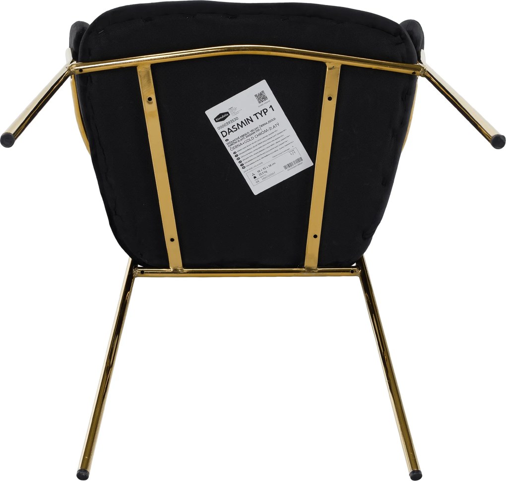 Design étkezőszék, fekete Velvet szövet/gold króm arany, DASMIN TYP 1
