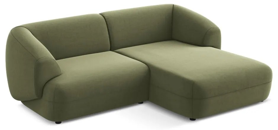 Zöld bársony sarokkanapé (jobb oldali) Moana – Makamii