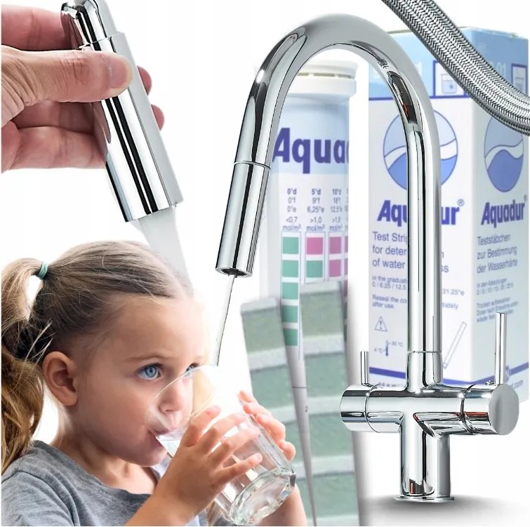 Konyhai Csaptelep Króm Vízszűrő Kifolyócső Szűrt Víz Pzh Tanúsítvány