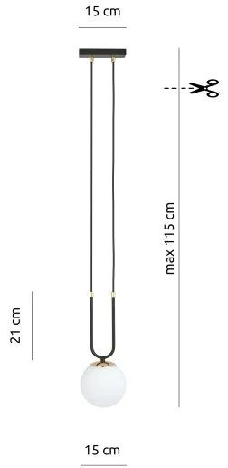 Csillár zsinóron GLAM 1xE14/10W/230V fekete