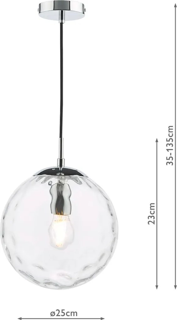 Dar Lighting modern függeszték ripple csiszolt króm darsp71-rip8808