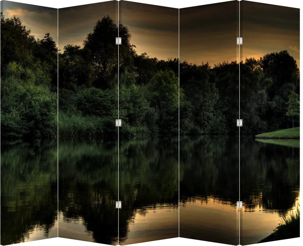 Paraván - A tó az erdő mellett (210x170 cm)