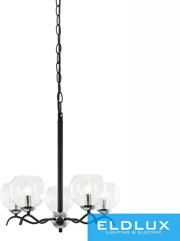 ELDLUX BLTULIP Csillár Fekete 5×E14 Max 40W