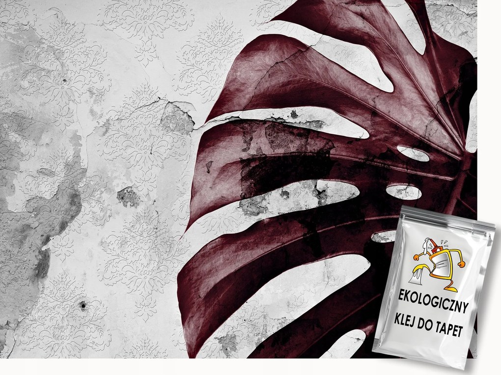 Fotótapéta Flizelina Natura Monster levelek betonon 150x105 ragasztó