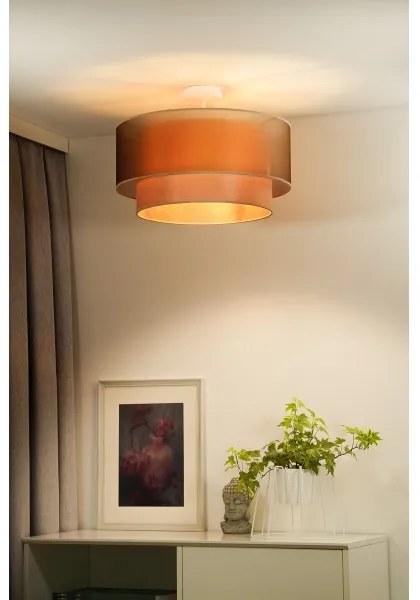 Duolla - Felületre szerelhető csillár WOOD BOHO 1xE27/15W/230V átm. 45 cm réz/bézs