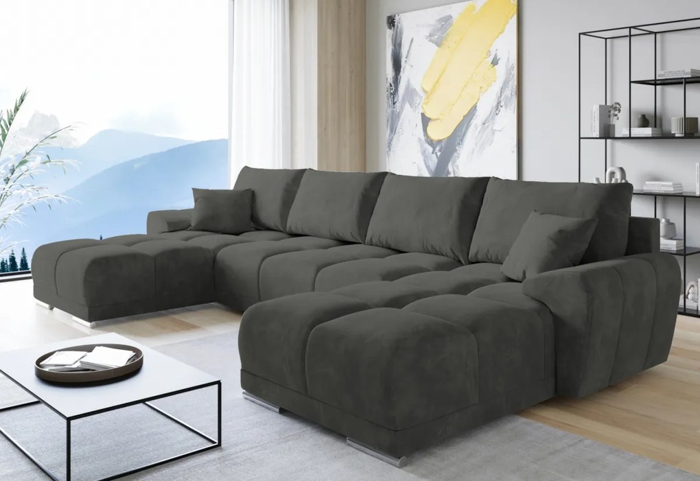 BEGIMIR U ágyazható sarok ülőgarnitúra, 365x85x183, monolith 77