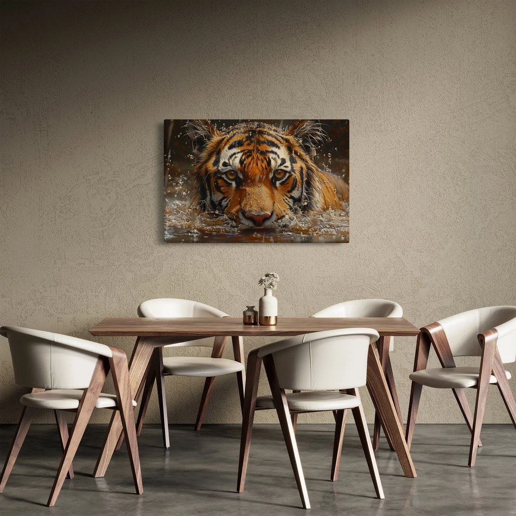 Kép - Portré egy tigris a vízben (90x60 cm)