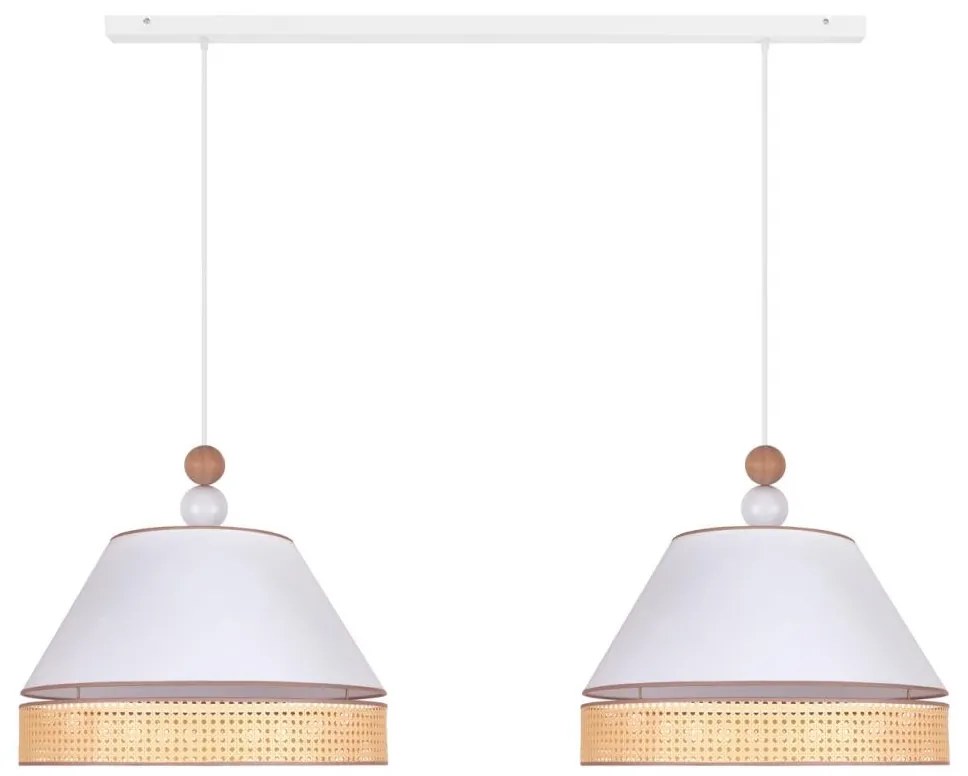 Duolla - Csillár zsinóron AVIGNON 2xE27/15W/230V fehér/rattan