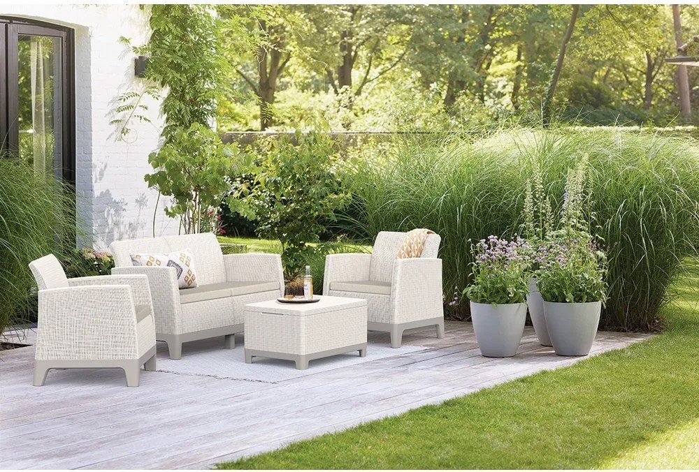 Szürkésbézs négyszemélyes kerti lounge szett Scandi Forma – Keter