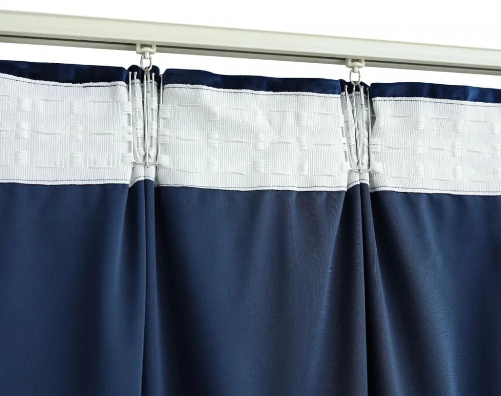 vidaXL 2 db sötétkék bársony sötétítőfüggöny kampókkal 140 x 225 cm