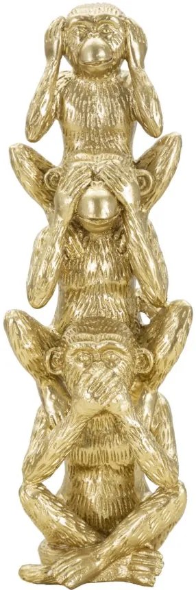 Golden Wise Monkeys – Három bölcs majom szobor dekoráció 10,5X30 cm