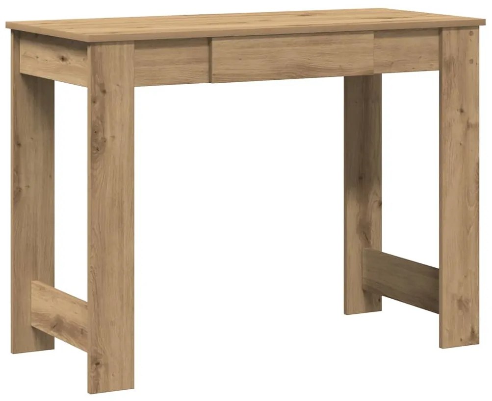 kézműves tölgy színű szerelt fa íróasztal 100x45x75 cm