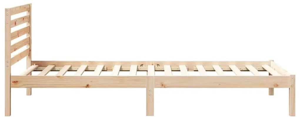 Ágykeret fejtámlával Barna 90 x 210 cm Tömör fenyőfa