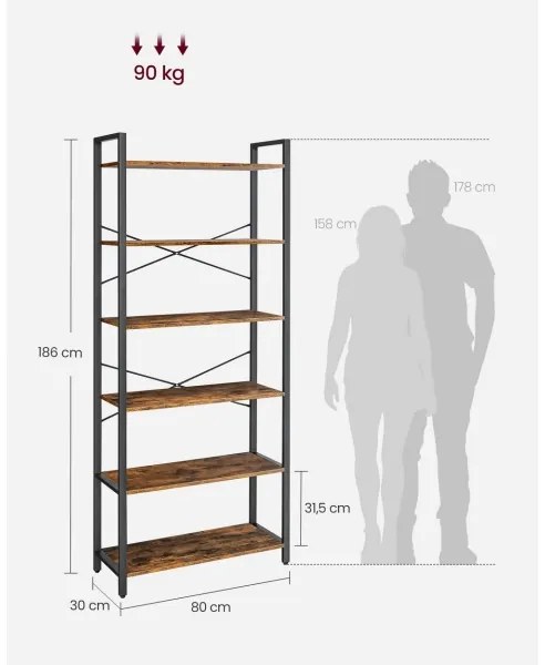 NAVARO könyvespolc barna/fekete