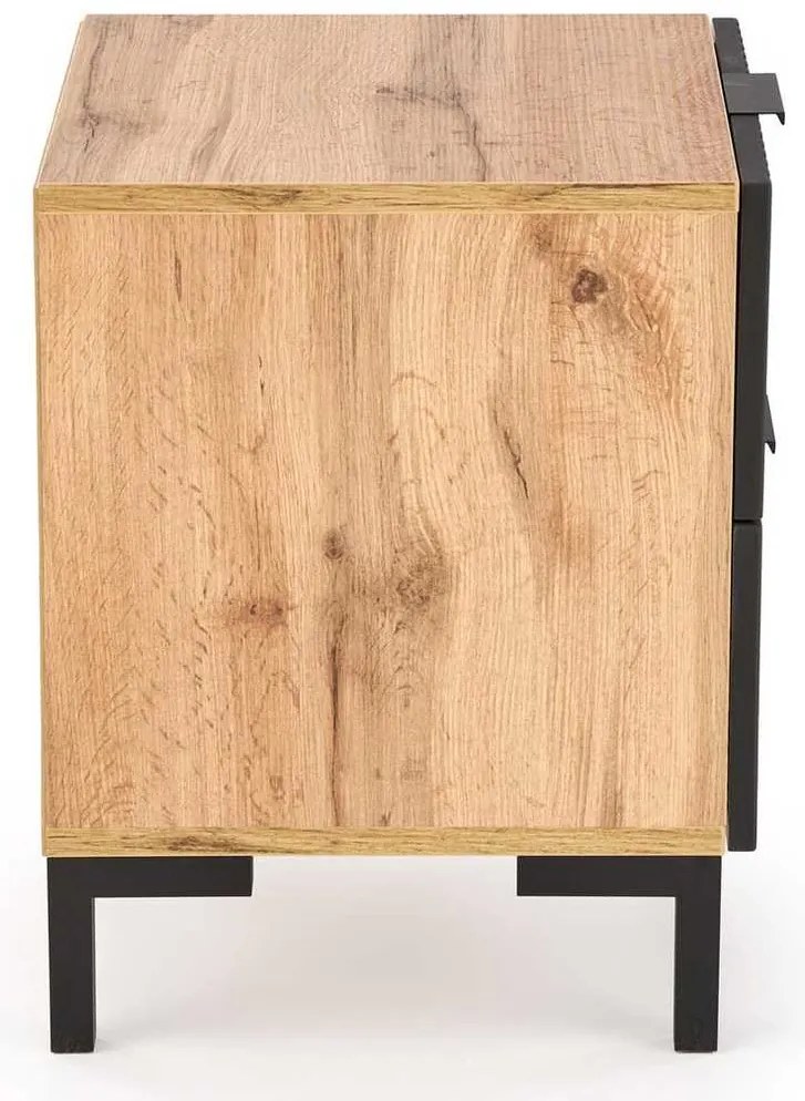 Maisie éjjeliszekrény, craft tölgy / fekete