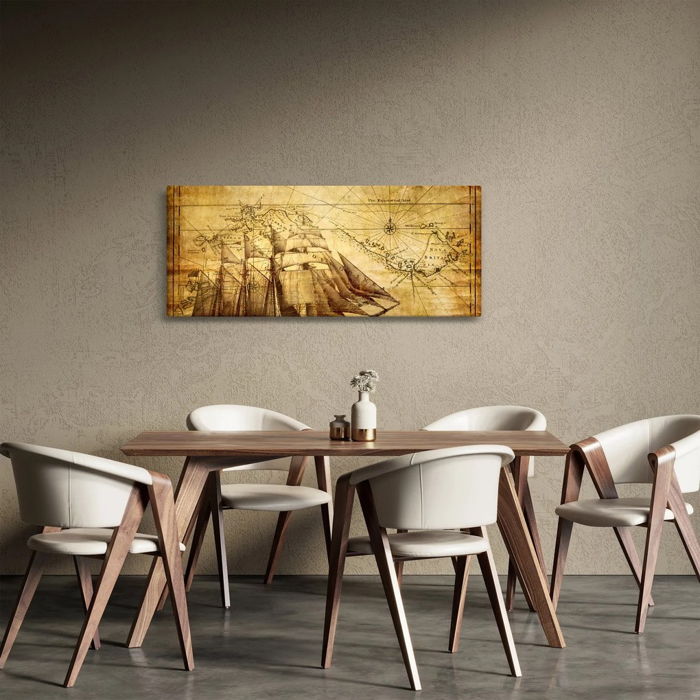 Kép - Régi térkép (120x50 cm)