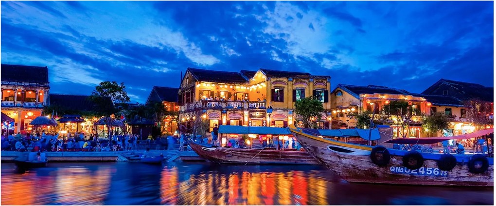 Egy kép Hoi An éjszakai városáról, Vietnam (120x50 cm)