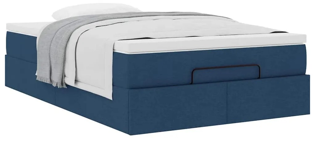 Ottomán ágykeret matraccal kék 120x190 cm szövet