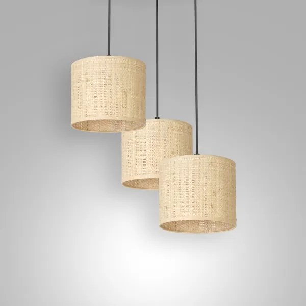 Csillár zsinóron RATTAN 3xE27/60W/230V rattan