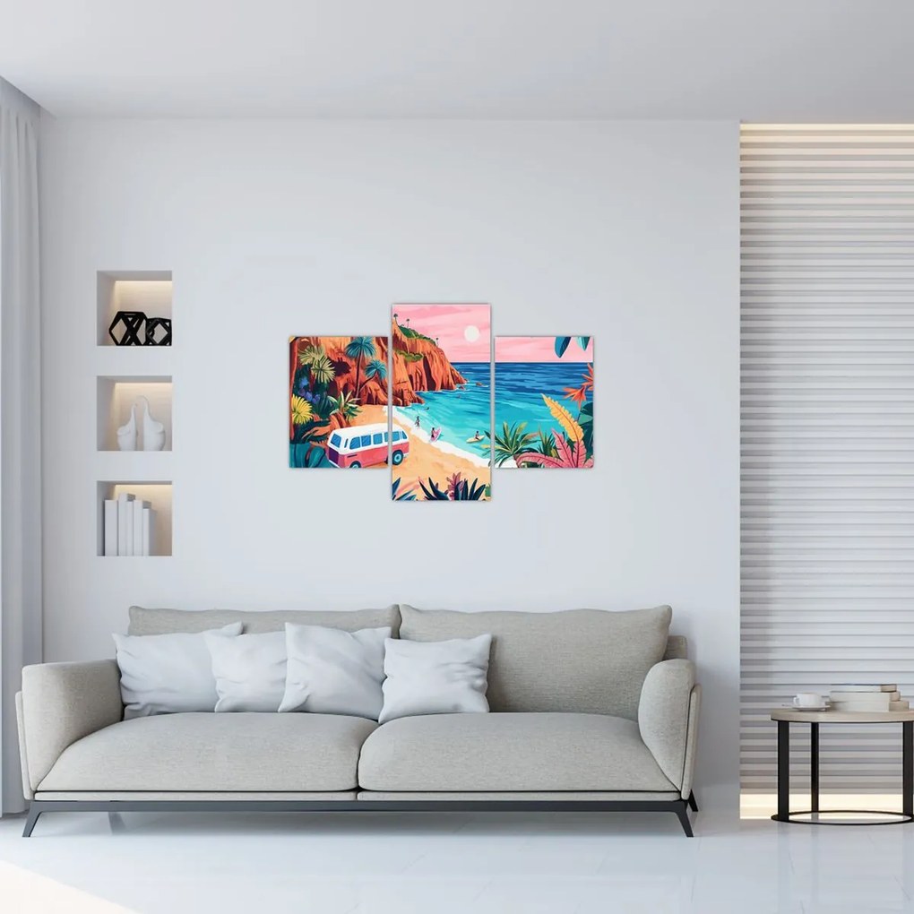 Kép - Lakóautó az óceánnál (90x60 cm)