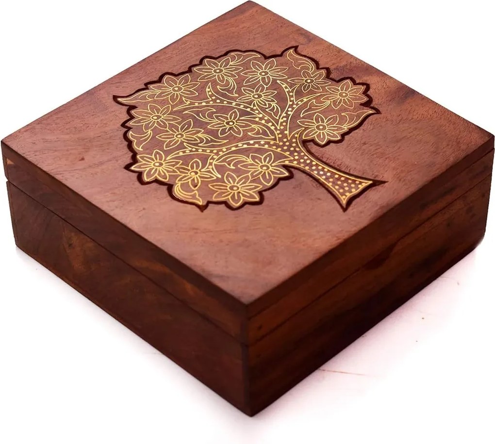 Kézzel faragott ékszerdoboz Hashcart hand made India