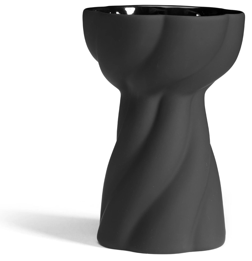 Twist váza 12 cm, fekete - COOEE