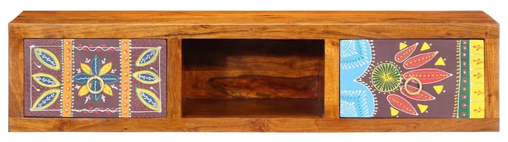 tömör akácfa többszínű TV-szekrény 100x30x22