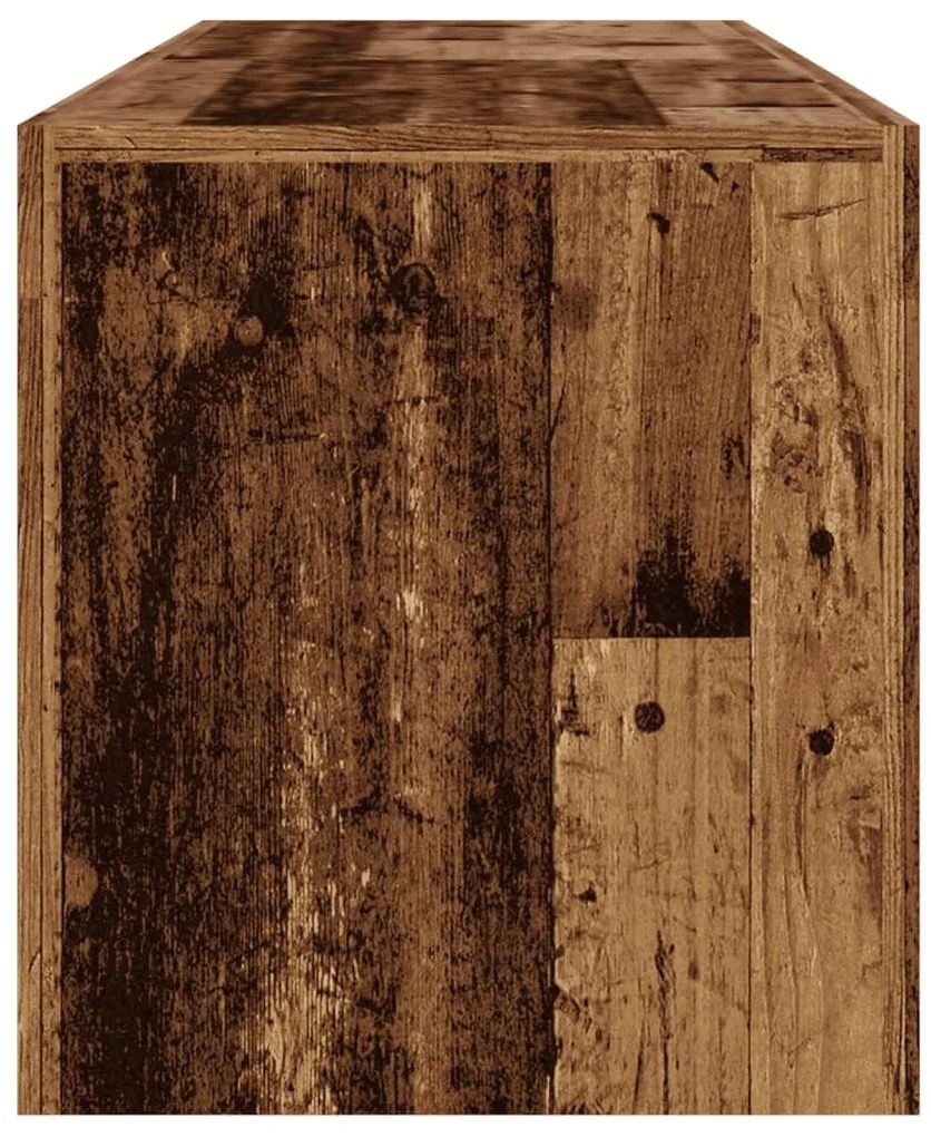 antik fa színű szerelt fa TV-szekrény LED-ekkel 140x36,5x40 cm