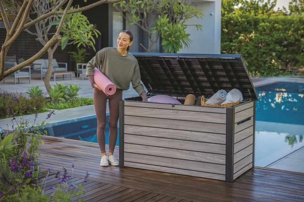 Keter kerti tárolódoboz Deco 870 l, világosbarna