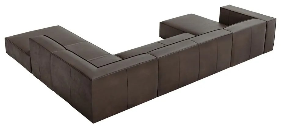Barna bőr sarokkanapé (jobb oldali) Madame – Windsor & Co Sofas