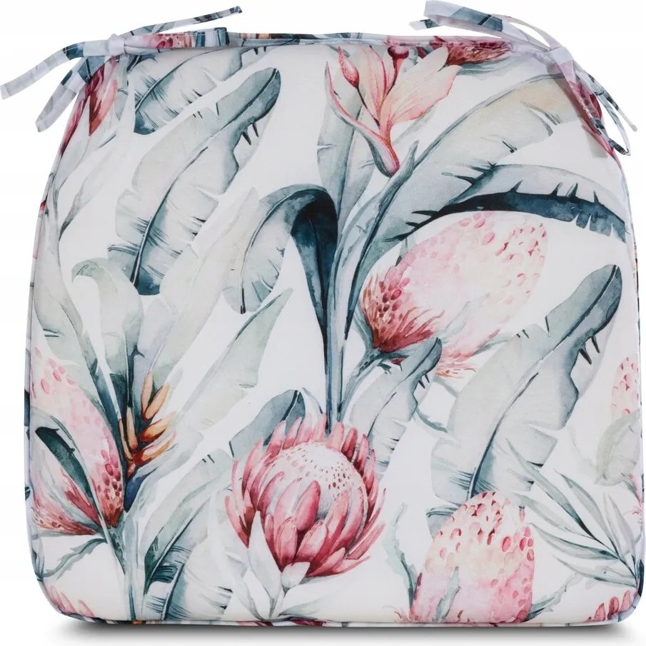 Garden vízálló székpárna 38x40x4 kerti fehér mintás 8