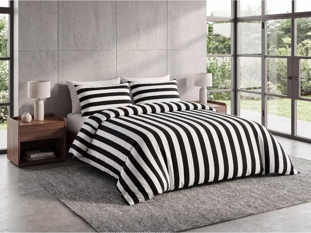 Pamut ágynemű STRIPE BALANCE fekete-fehér Ágyneműhuzat mérete: 70 x 90 cm | 140 x 200 cm