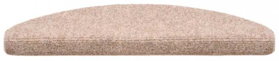 15 db öntapadós lépcsőszőnyeg 65 x 21 x 4 cm világosbarna félkör alakú nagy