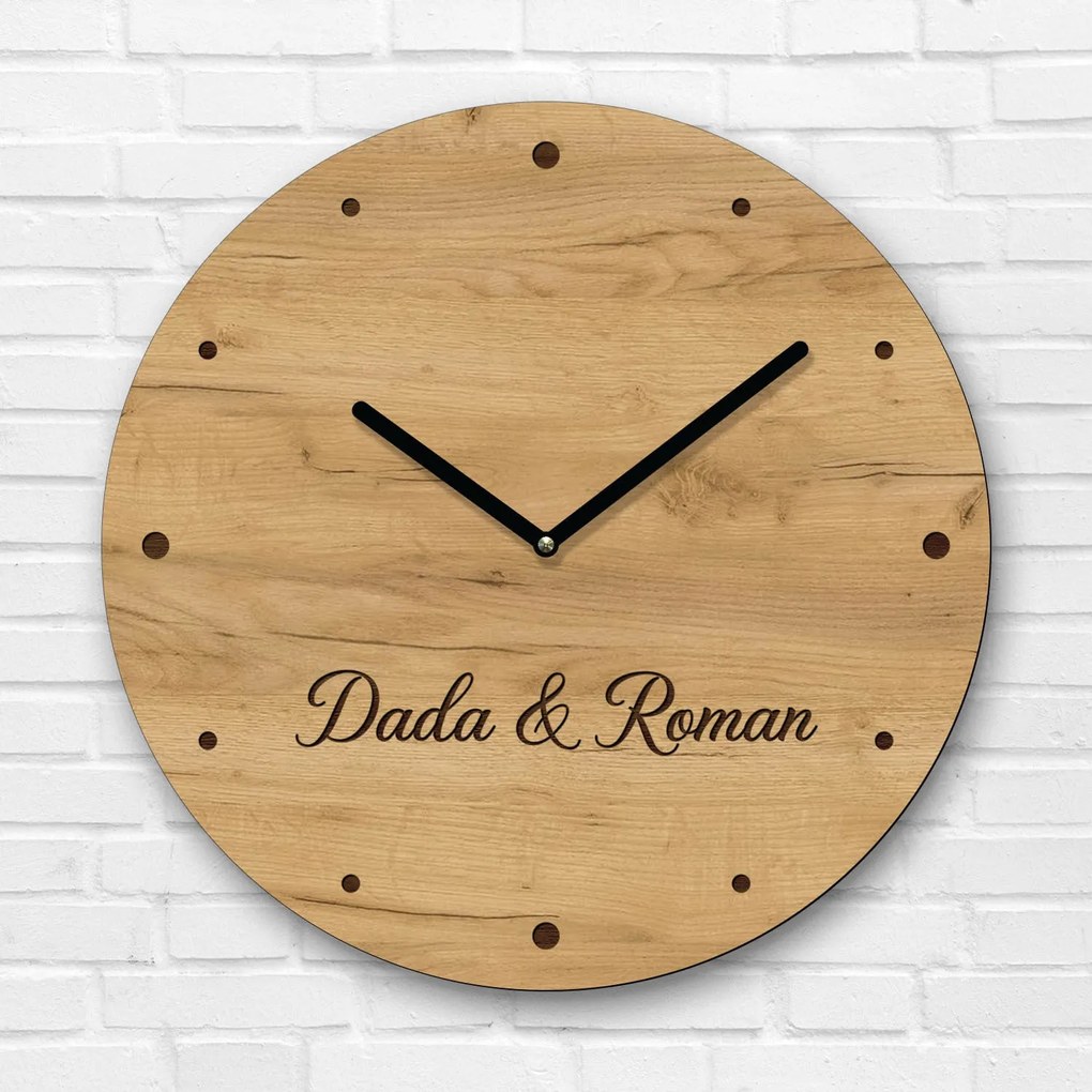 DUBLEZ | Személyre szabott fa óra nevekkel