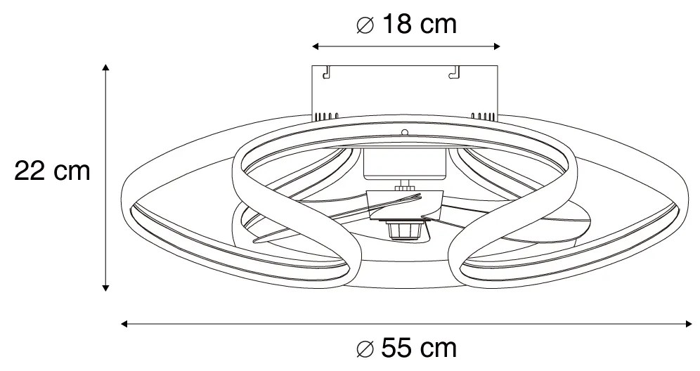 Mennyezeti ventilátor sárgaréz 55cm LED-del, fényerőszabályzóval és távirányítóval - Mandy