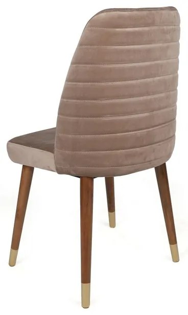 Hugo Beige and Walnut étkezőszék szett, 4 db