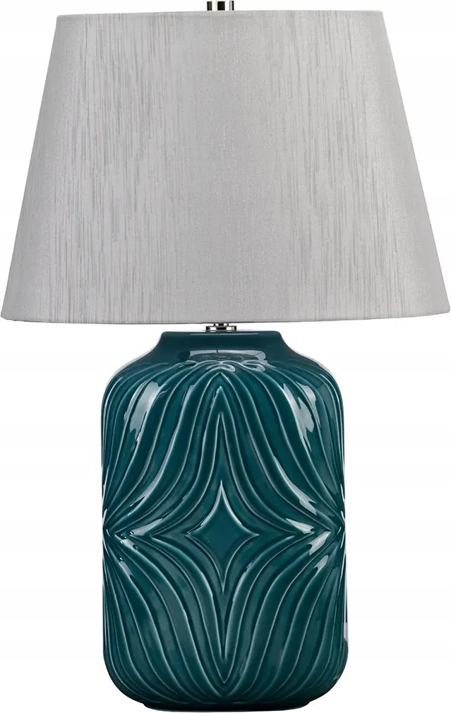 Elstead Asztali lámpa Muse Türkiz szürke lámpaernyővel E27 60W