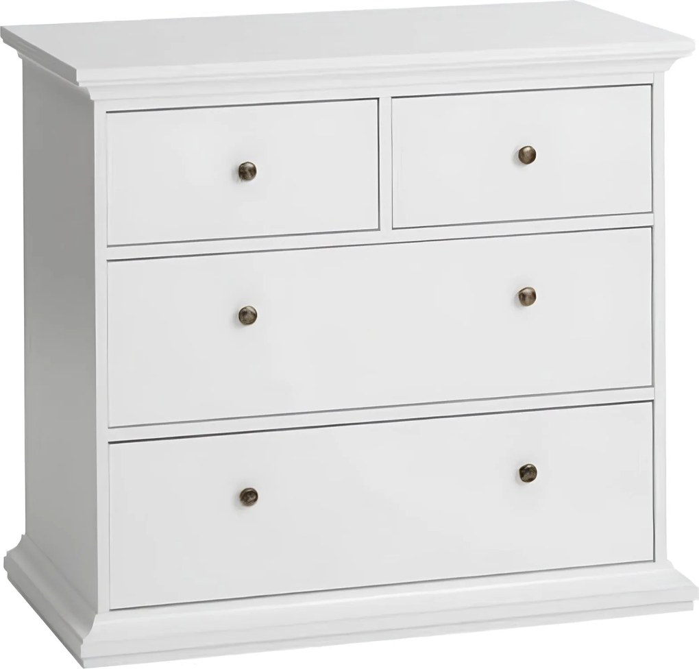 Komód, DTD fóliázott/MDF festett, fehér, PARIS 76716