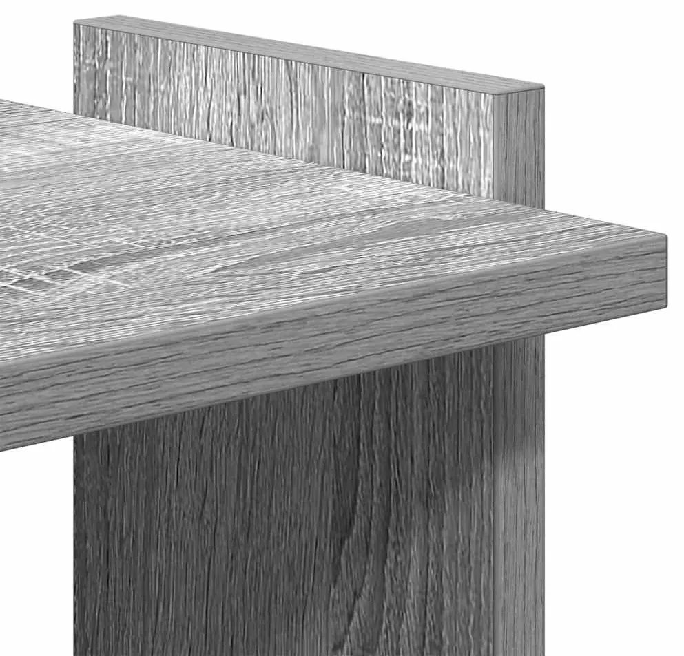 3 szintes szürke sonoma szerelt fa könyvespolc 60 x 30 x 120 cm