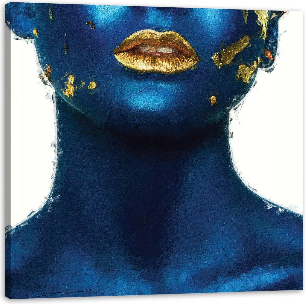 Vászonkép Művészet Festett Nő Arany Száj 80X80 cm