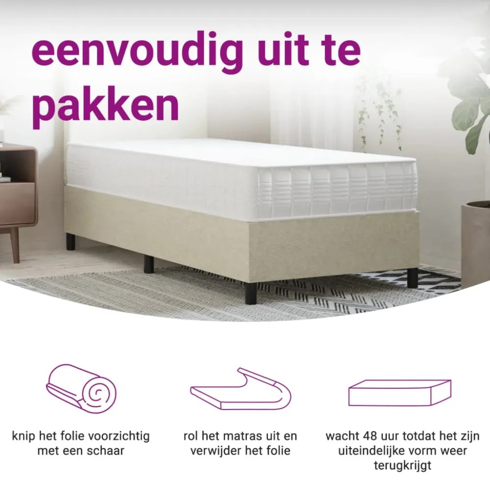 közepes keménységű egyszemélyes zsebrugós matrac 90 x 190 cm